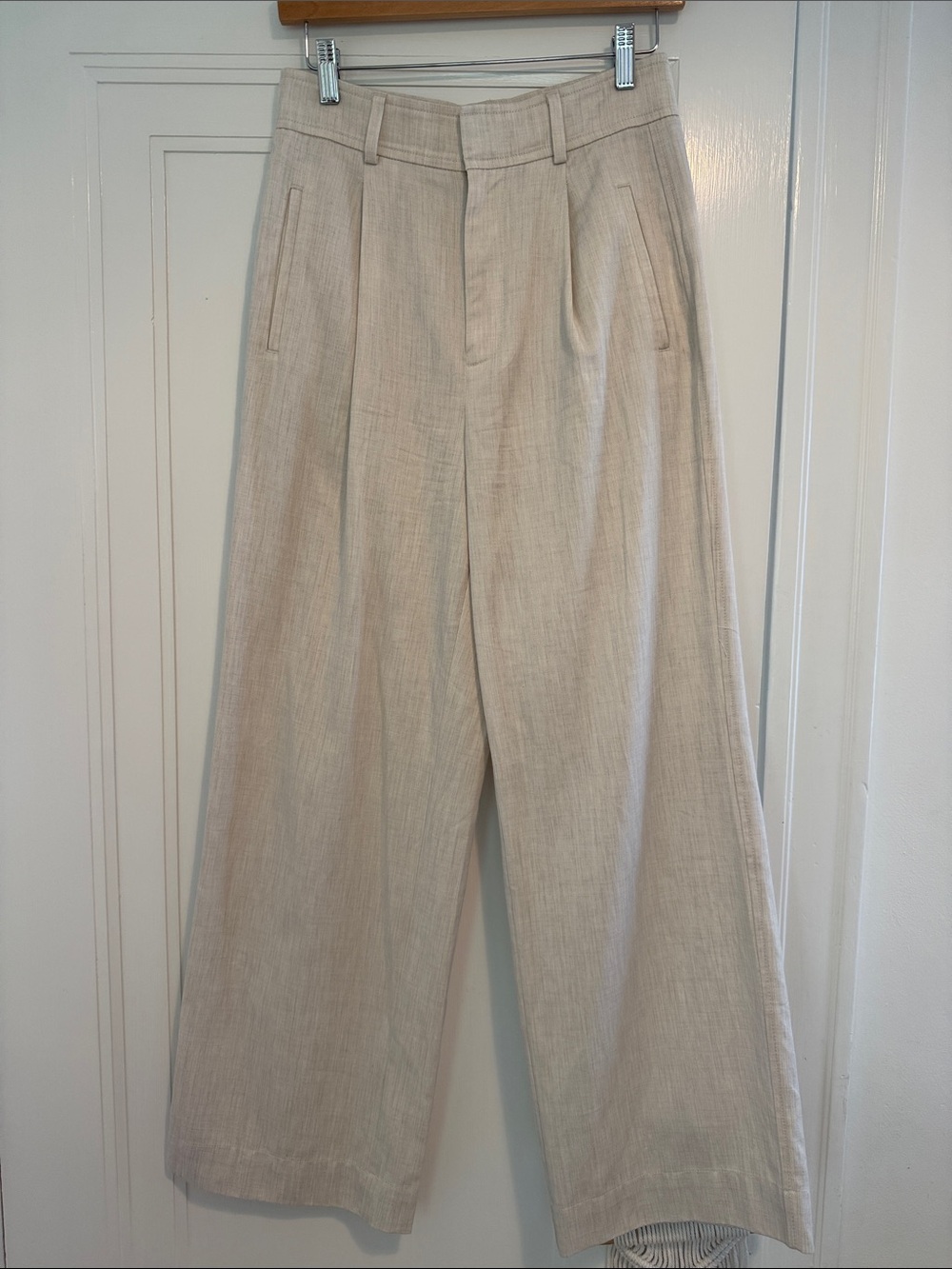 The Draper Pleated Pant in Buttersmooth (Short) - Heathered Oat Size 2
